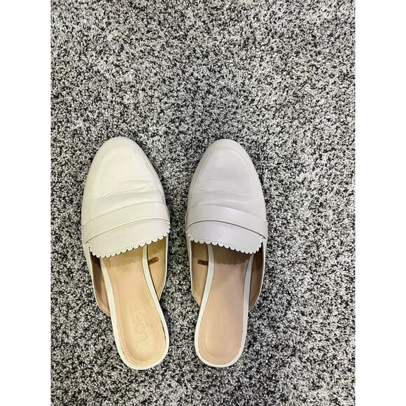 The Loft White Loafer Slip-Ons, Women’s 9, Cream Scalloped Edge, Workwear Office - Picture 5 of 8